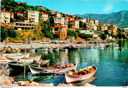 Alanya - A view from harbour - port - boat - 65 - 1985 - Turkey - used - JH Postcards