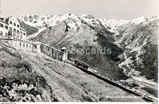 Blick von Muottas Muragi - funicular - old postcard - Switzerland - unused - JH Postcards
