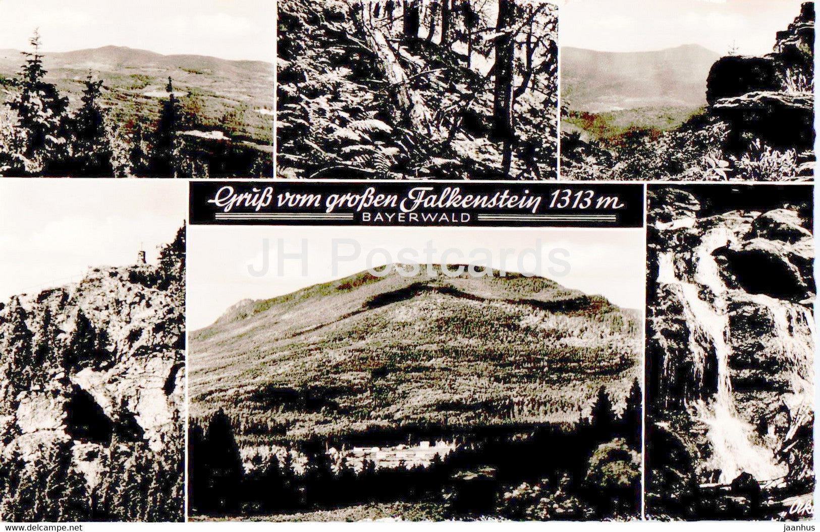 Gruss vom grossen Falkenstein 1313 m - old postcard - 1958 - Germany - used - JH Postcards
