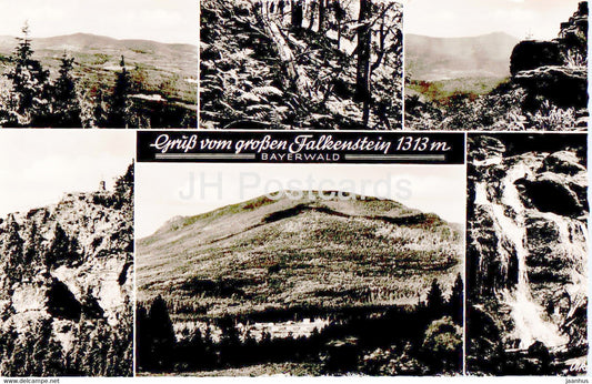 Gruss vom grossen Falkenstein 1313 m - old postcard - 1958 - Germany - used - JH Postcards