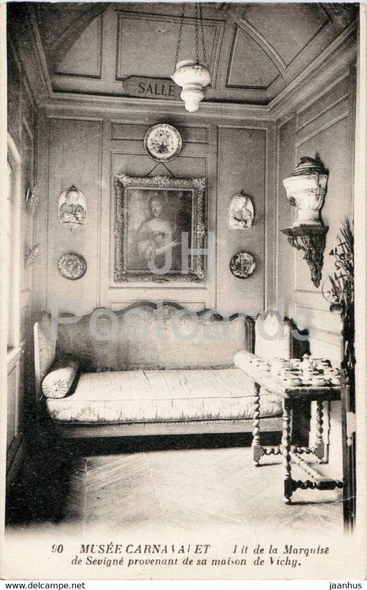Paris - Musee de Carnavalet - Lit de la marquise de Sevigne provenant de sa maison - 90 - old postcard - France - unused - JH Postcards