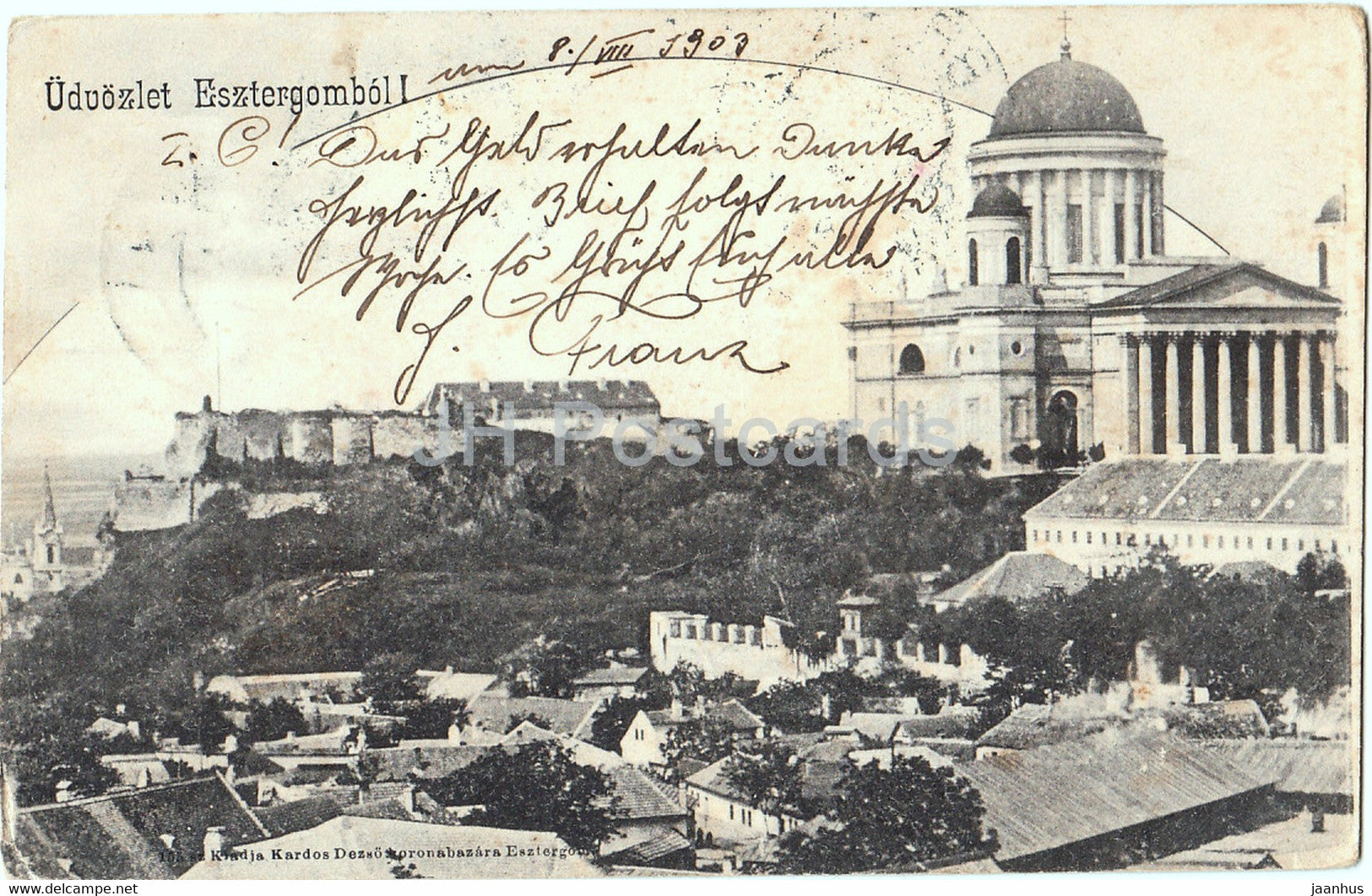 Udvozlet Esztergombol - Esztergom - old postcard - 1903 - Hungary - used - JH Postcards