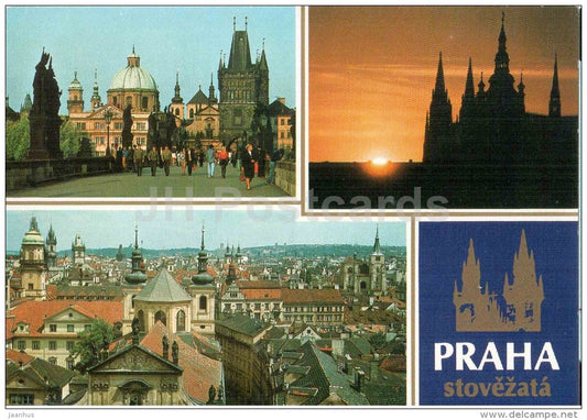 Prague - the city of a hundred spires - architecture - Praha - Prague - Czechoslovakia - Czech - unused - JH Postcards