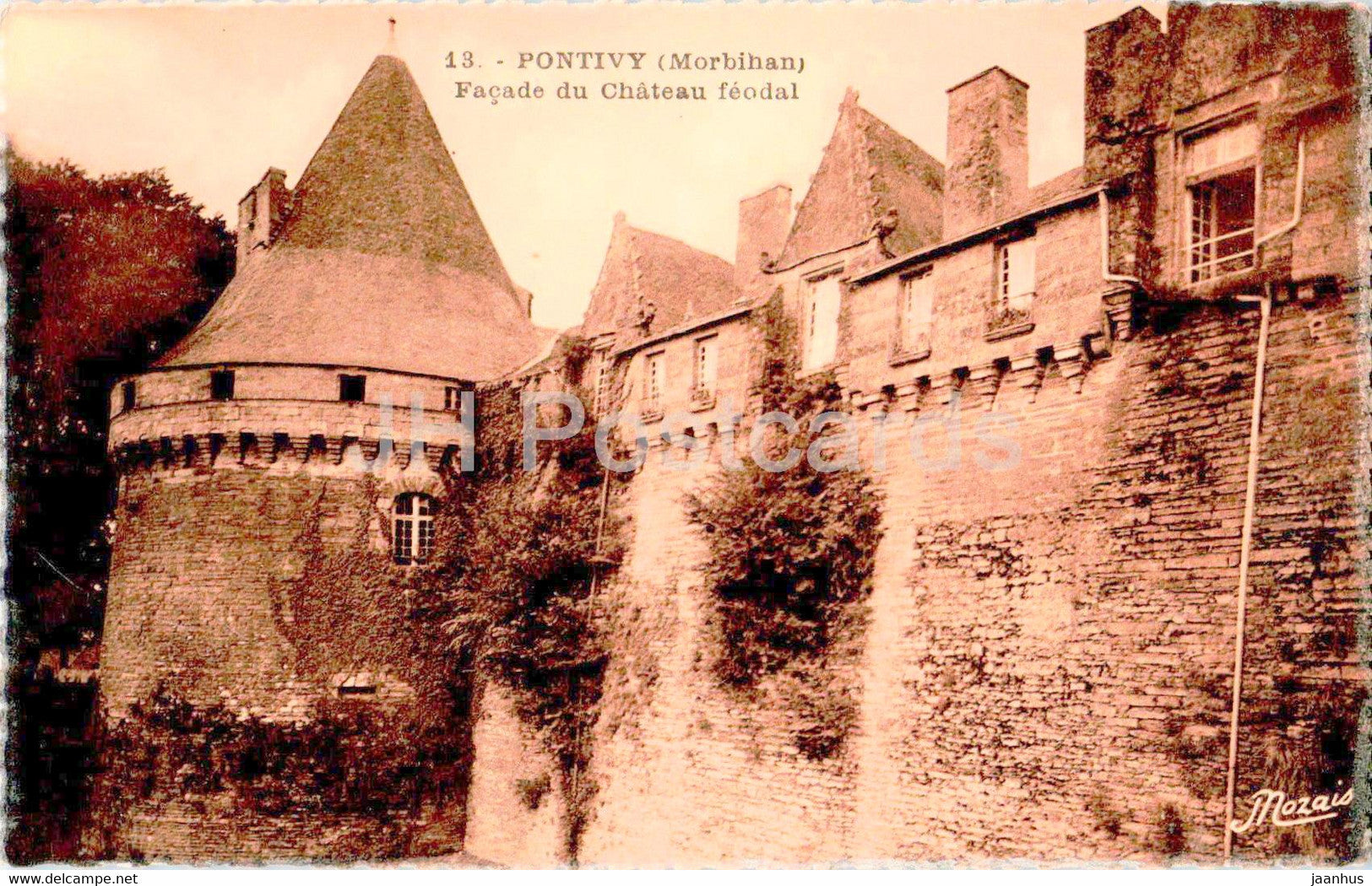 Pontivy - Morbihan - Facade du Chateau feodal - castle - 13 - old postcard - France - unused - JH Postcards