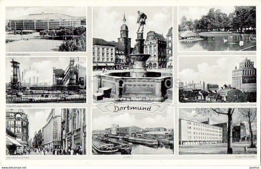 Dortmund - Westfalonhalle - Westenhellweg - Hafen - Stadttheater - old postcard - Germany - used - JH Postcards