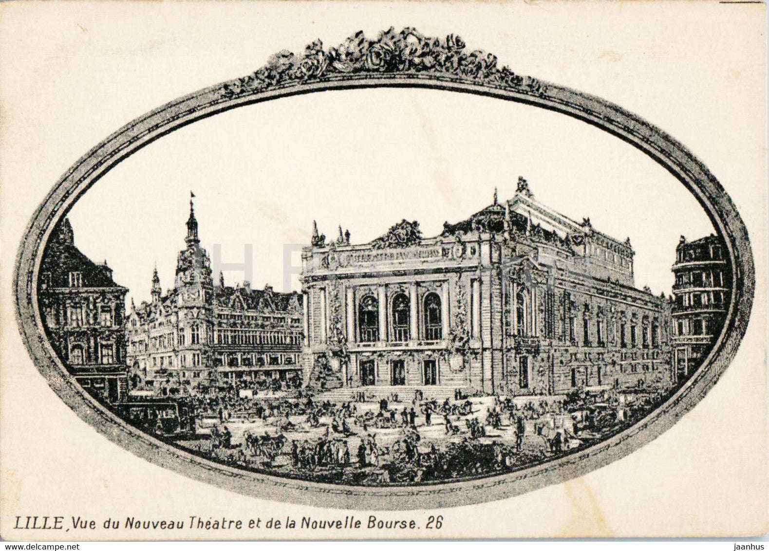 Lille - Vue du Nouveau Theatre et de la Nouvelle Bourse 26 - illustration - old postcard - France - unused - JH Postcards