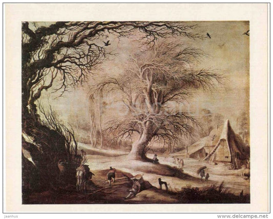 painting by Master of Winter Landscapes - Winter Landscape  , 16th-17th century - dutch art - used - JH Postcards