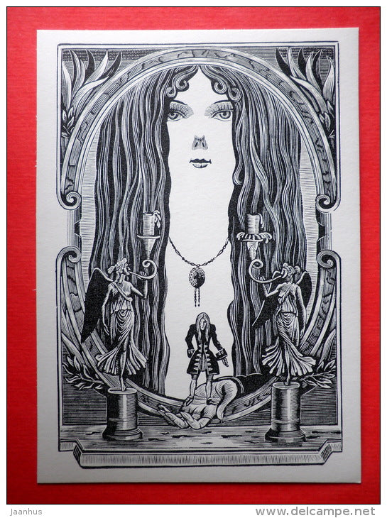 illustration by S. Harlamov - Queen - Gulliver's Travels by D. Swift - 1978 - Russia USSR - unused - JH Postcards