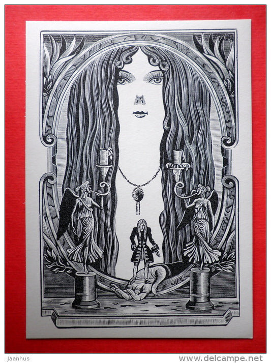 illustration by S. Harlamov - Queen - Gulliver's Travels by D. Swift - 1978 - Russia USSR - unused - JH Postcards