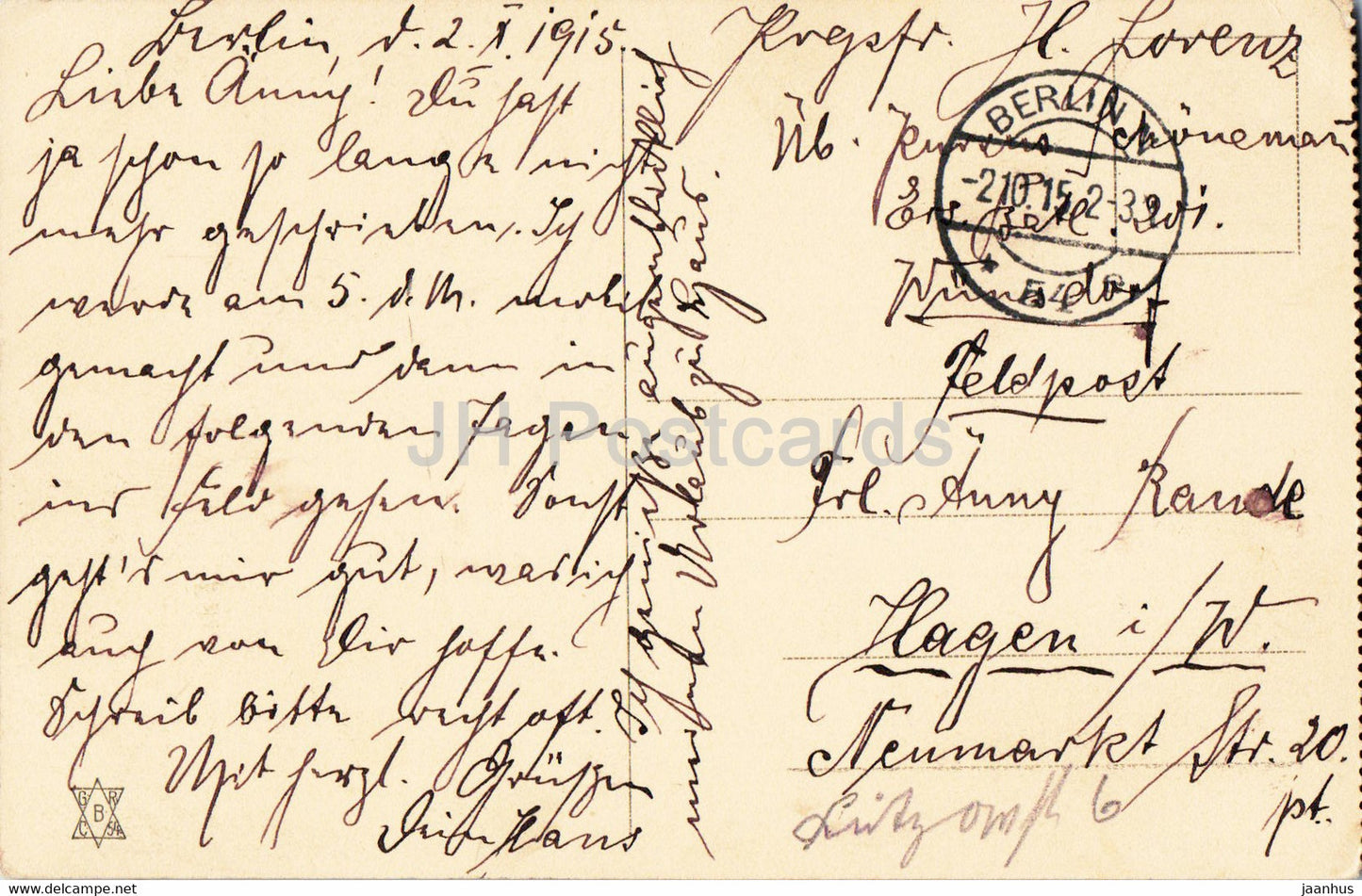 Berlin - Konigl Universitat - Feldpost - military mail - old postcard - 1915 - Germany - used