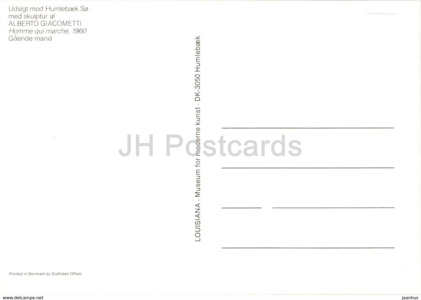 sculpture by Alberto Giacometti - Homme qui Marche - Louisiana Museum of Modern Art - Swiss art - Denmark - unused