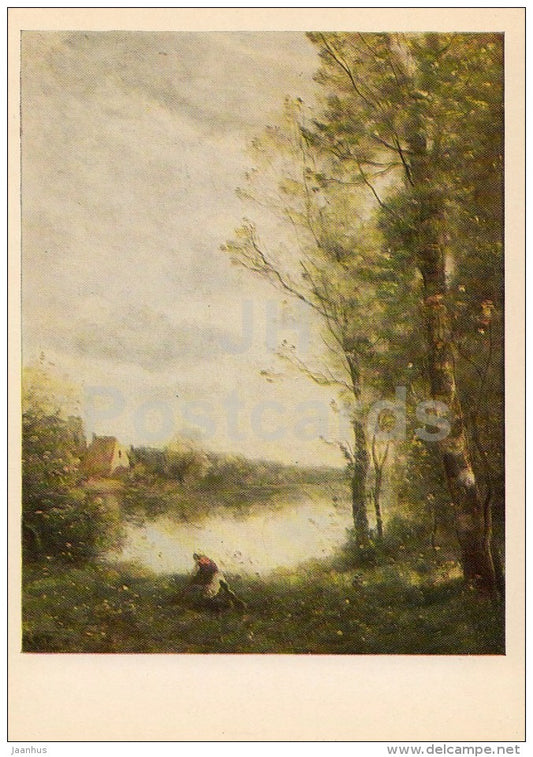 painting by Camille Corot - Etang a Ville-d´Avray , 1870 - French art - 1975 - Russia USSR - unused - JH Postcards