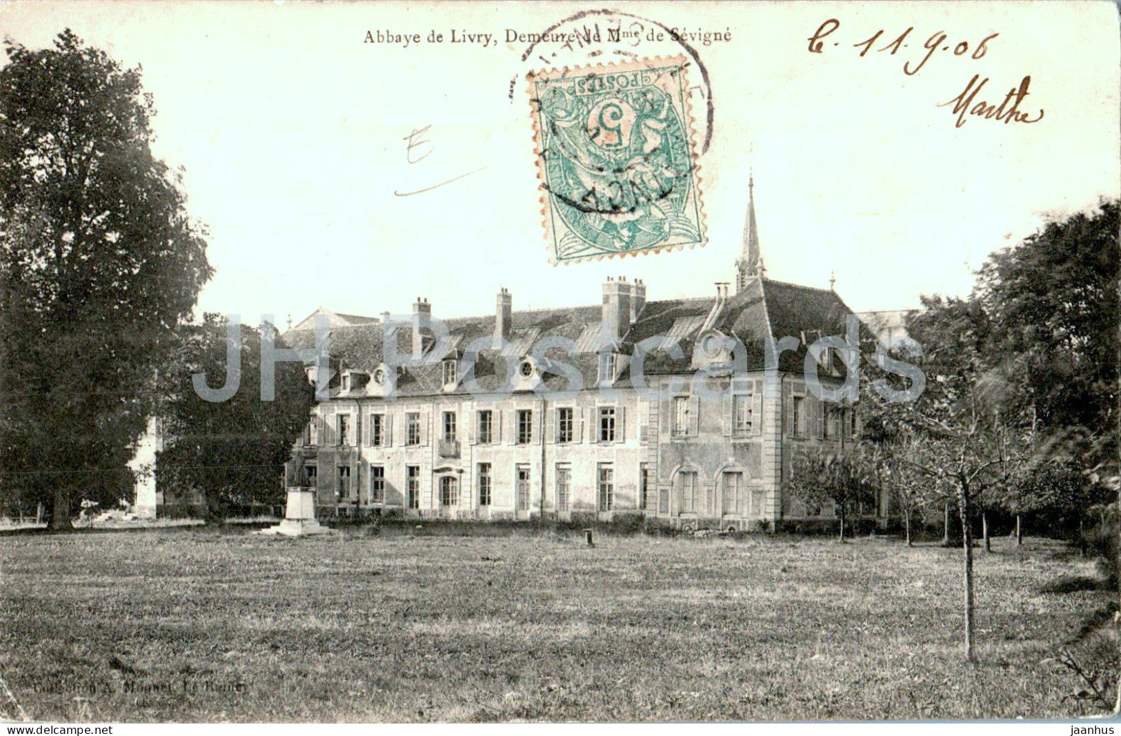 Abbaye de Livry - Demeure de Mme de Sevigne - old postcard - 1906 - France - used - JH Postcards