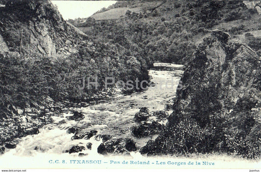 Itxassou - Pas de Roland - Les Gorges de la Nive - 8 - old postcard - France - unused - JH Postcards