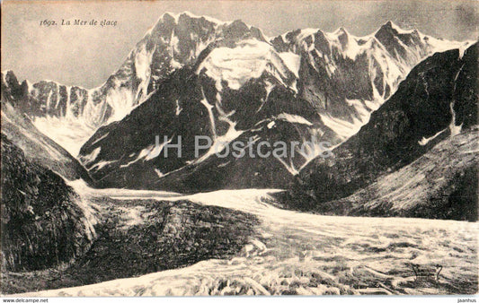 La Mer de Glace - 1692 - old postcard - France - unused - JH Postcards