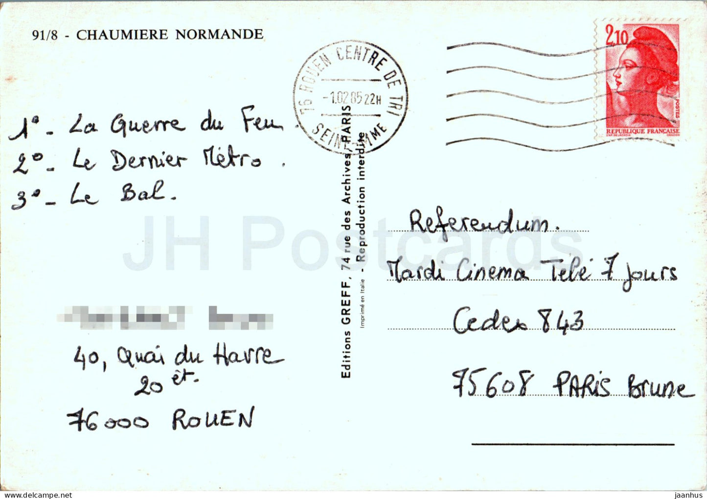 Chaumiere Normande - cottage - 91/8 - 1985 - France - used