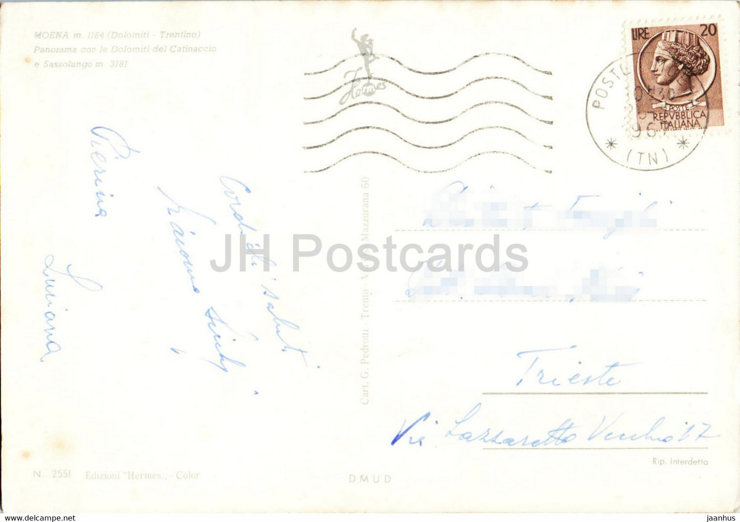 Moena - Panorama con le Dolomiti del Catinaccio e Sassolungo - 1967 - Italy - used
