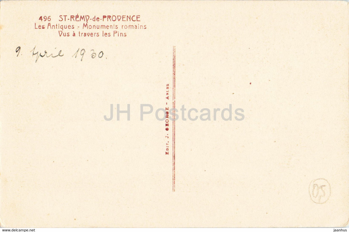 St Rémy de Provence - Les Antiques - Monuments Romains - monde antique - 496 - carte postale ancienne - 1930 - France - occasion
