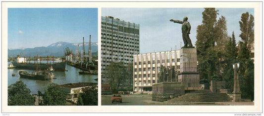 Port - monument to Lenin - Batumi - Adjara - 1983 - Georgia USSR - unused - JH Postcards