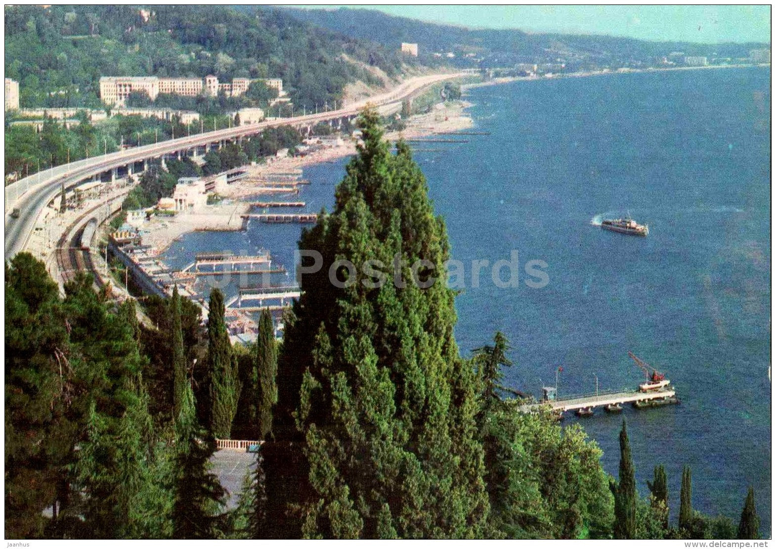 the promenade and the new site of motorway in Khost - Sochi - 1981 - Russia USSR - unused - JH Postcards
