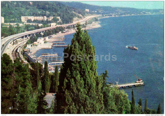 the promenade and the new site of motorway in Khost - Sochi - 1981 - Russia USSR - unused - JH Postcards