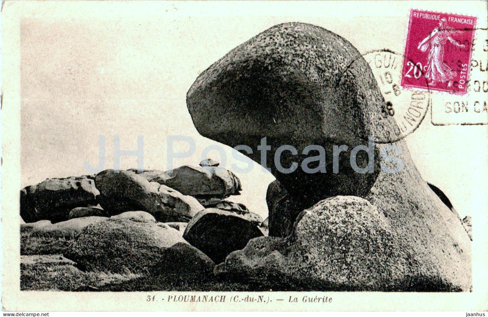 Ploumanach - La Guerite - 31 - old postcard - 1938 - France - used - JH Postcards