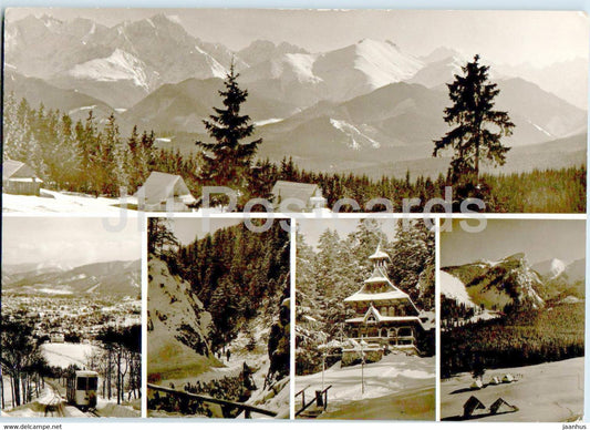 Tatry - Tatras - panorama - Gubalowka - Dolina Bielago - Kalatowki - funicular - multiview - Poland - used - JH Postcards