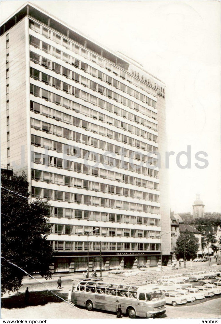 Jena - Neues Zeiss Hochhaus - Universitatsstadt - bus - old postcard - 1968 - Germany DDR - used - JH Postcards