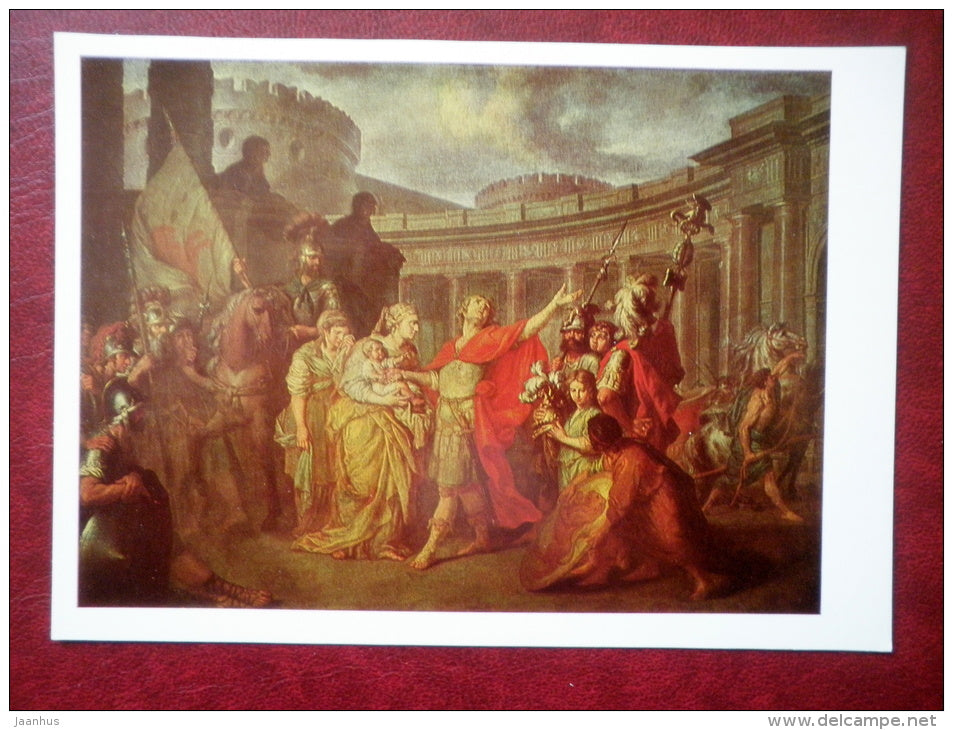 painting by A. Losenko , Farewell of Hector and Andromache , 1773 - russian art - unused - JH Postcards