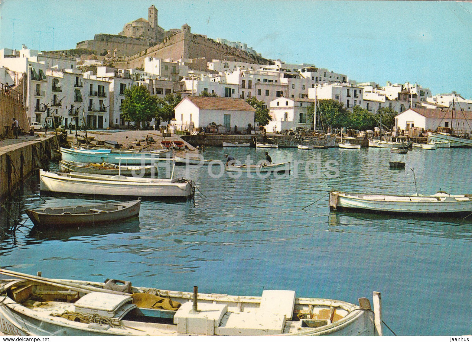 Ibiza - Detalle del Puerto y Catedral - Detail of the Harbour - Cathedral - boat - 213 - Spain - used - JH Postcards