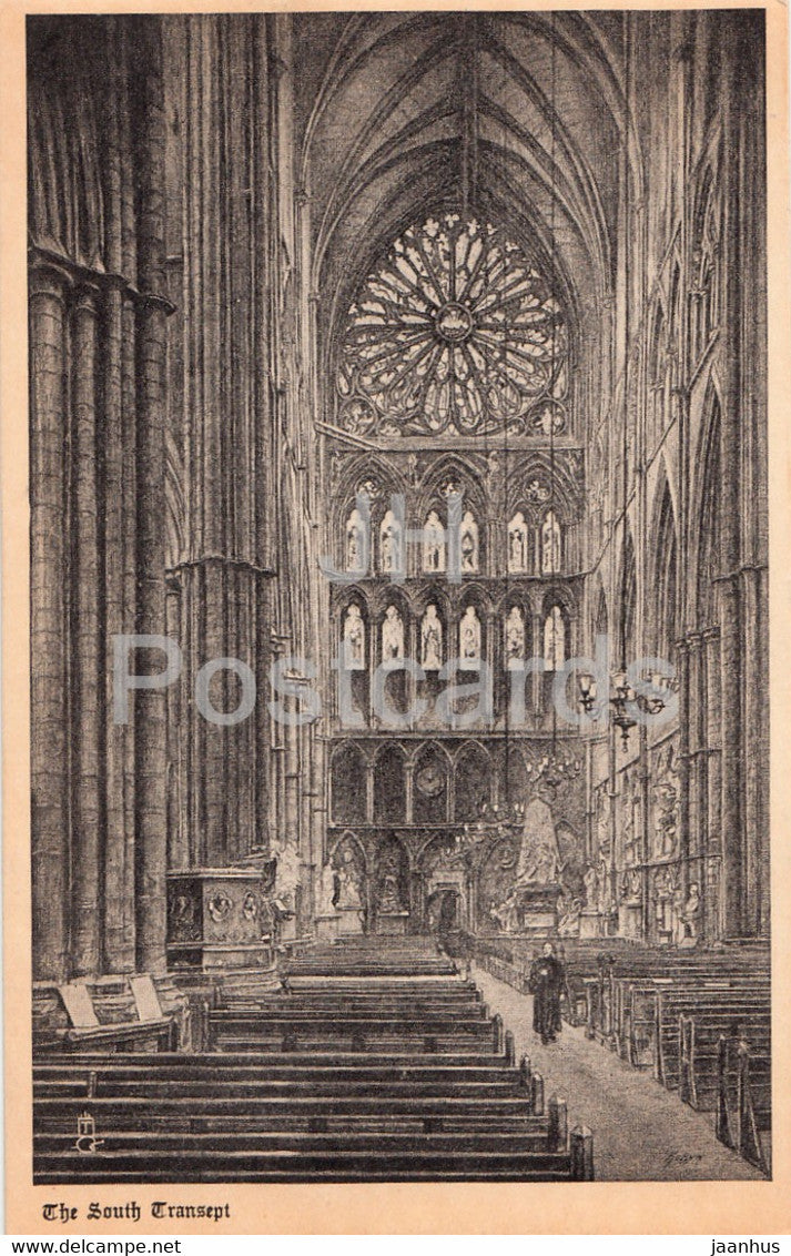 London - Westminster Abbey - The South Transept - old postcard - England - United Kingdom - unused - JH Postcards