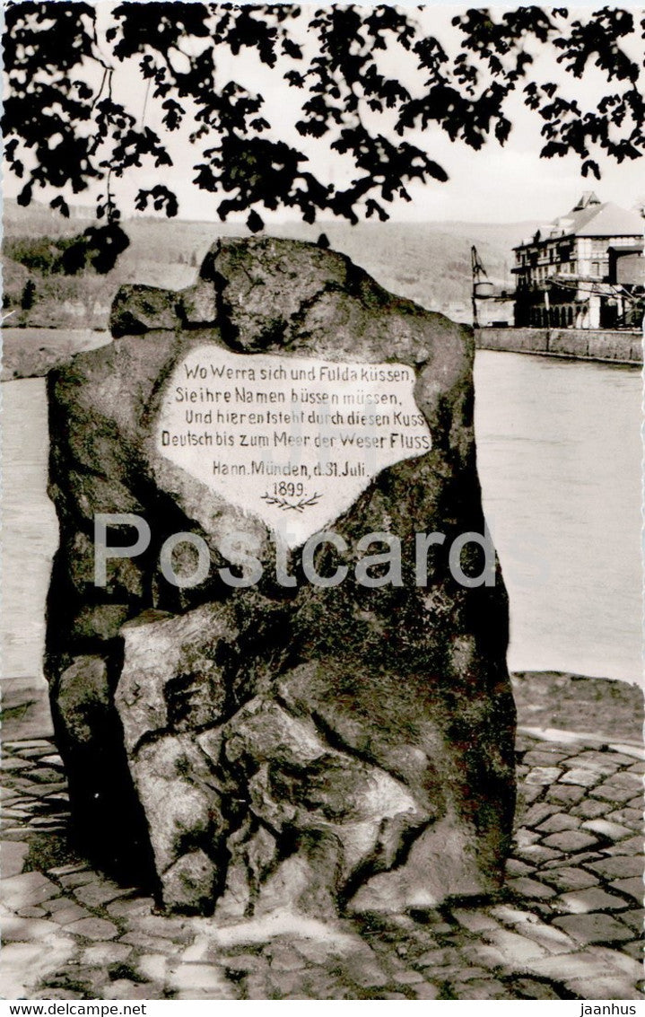 Hann Munden - Am Weserstein - old postcard - Germany - unused - JH Postcards