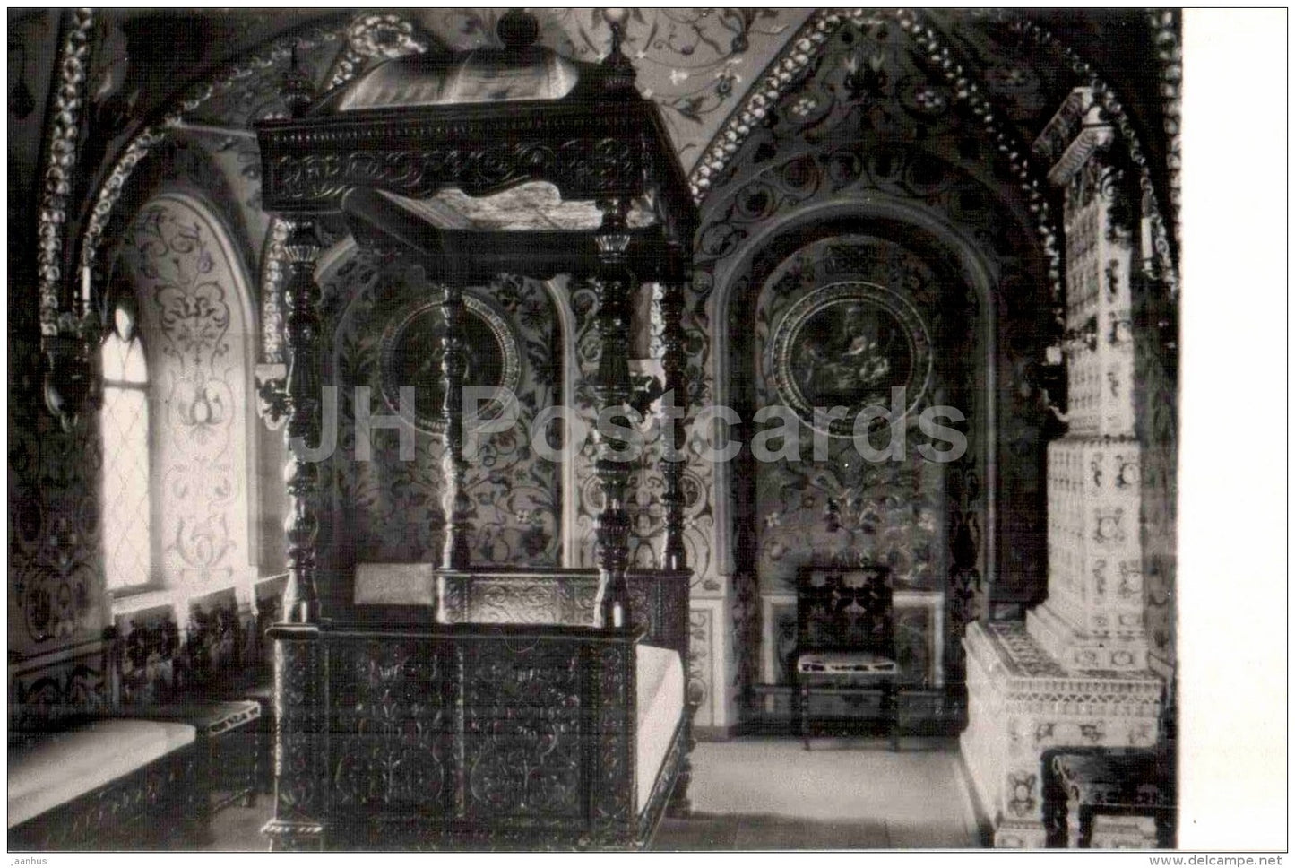 The sleeping quarters in the Royal Terem - bedroom - Grand Kremlin Palace - Moscow Kremlin - 1956 - Russia USSR - unused - JH Postcards