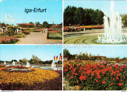 Iga Erfurt - fountain - multiview - Germany - DDR - unused - JH Postcards