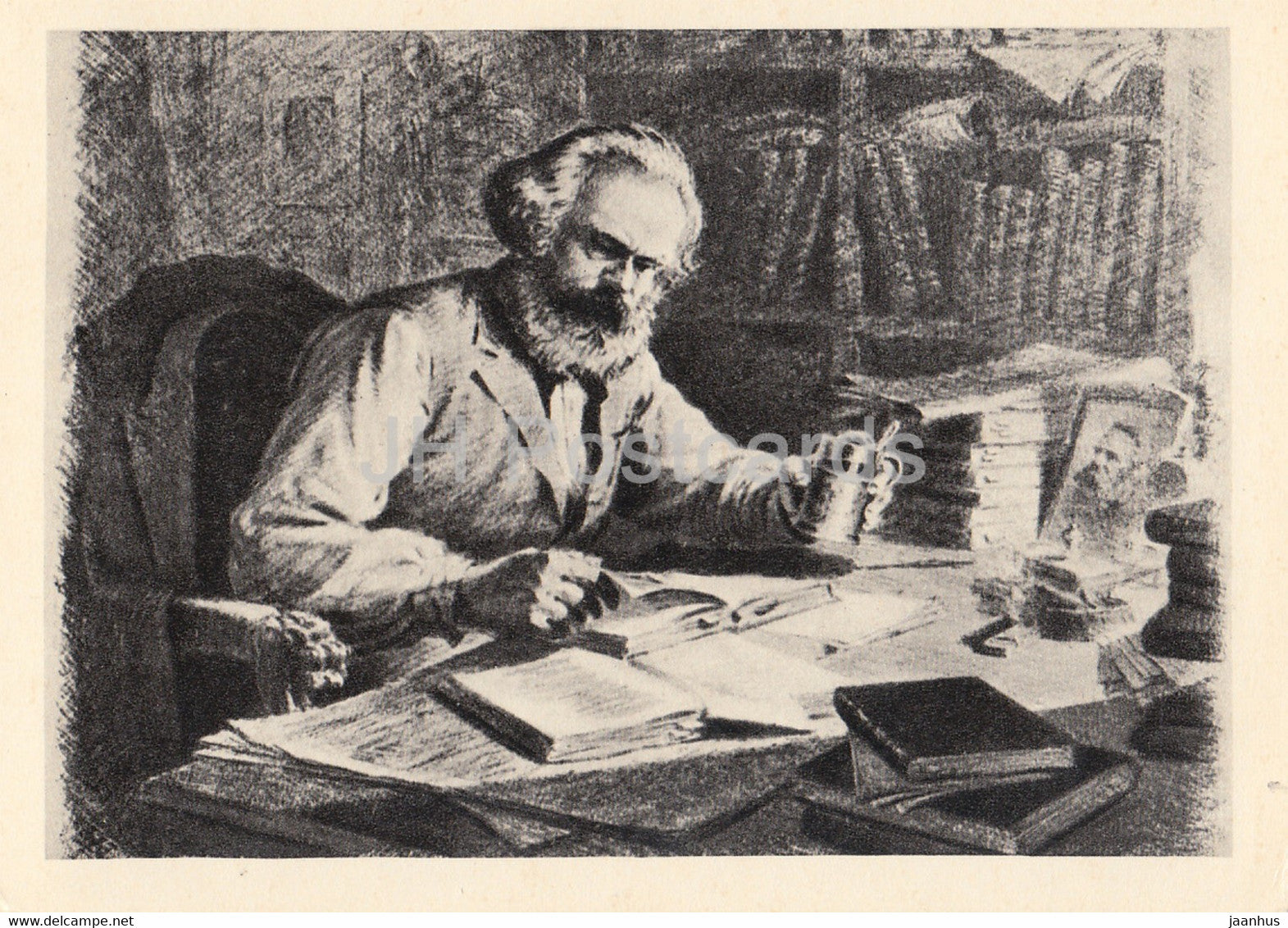 working Karl Marx - 1967 - Russia USSR - unused - JH Postcards