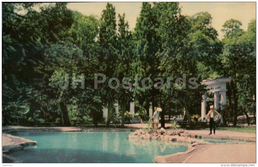 pool Black Sea in the Park - Yalta - Crimea - 1968 - Ukraine USSR - unused - JH Postcards