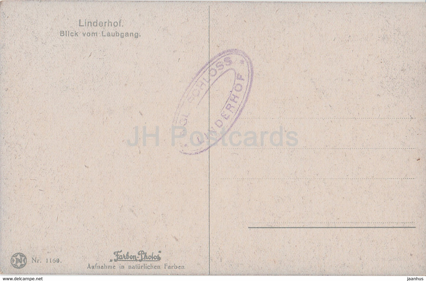 Linderhof - Blick vom Laubgang - 1160 - old postcard - Germany - unused