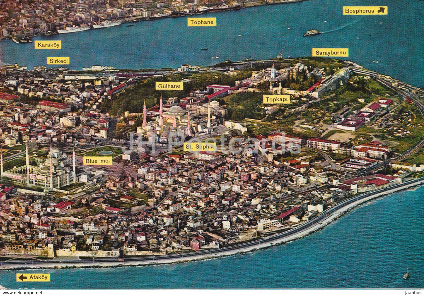 Istanbul - The Blue Mosque - St Sophia - Topkapi - Turkey - unused - JH Postcards