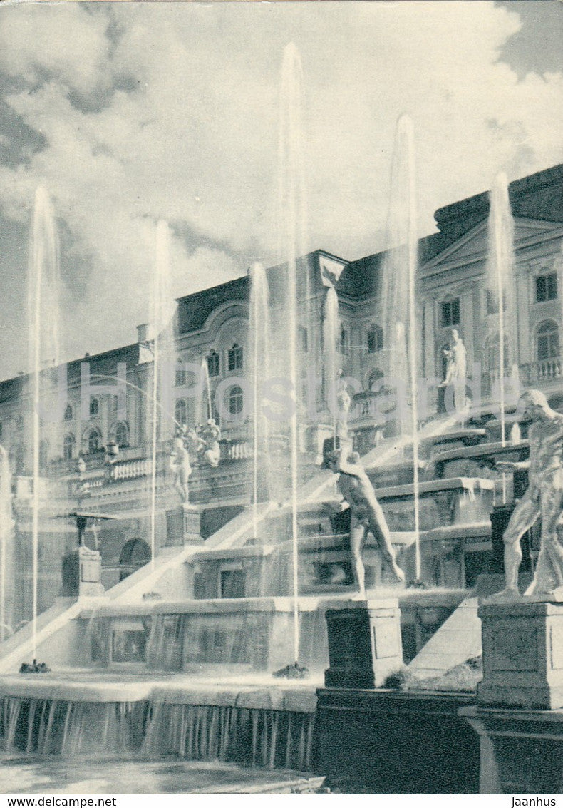 The Great Cascade - Western waterfall steps - Petrodvorets reborn from the ashes - 1970 - USSR Russia - unused - JH Postcards