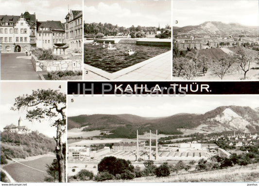 Kahla - Marktplatz - Leuchtenburg - Thur - Germany DDR - unused - JH Postcards
