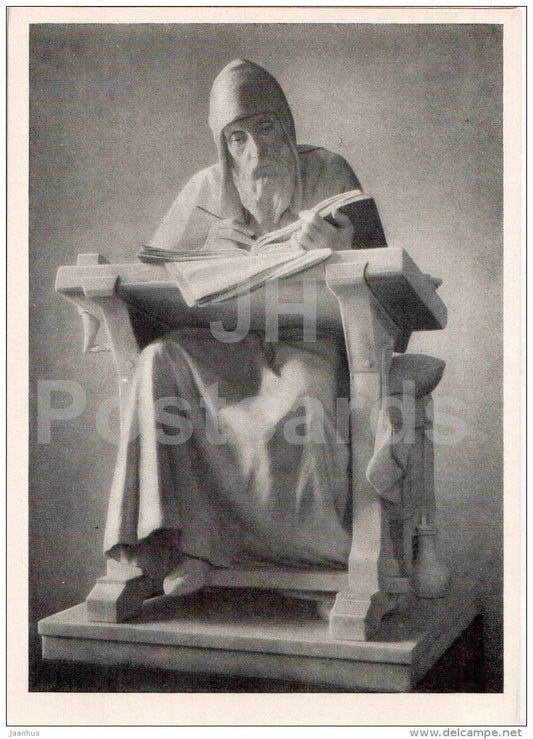 sculpture by M. Antokolsky - Nestor the chronicler , 1889 - russian art - unused - JH Postcards