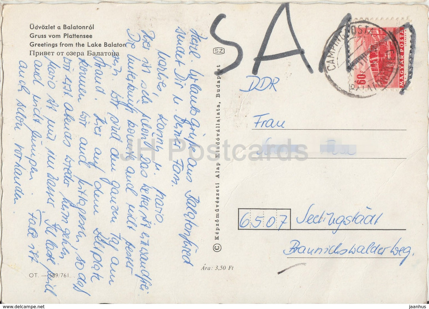Greetings from lake Balaton - hotel - church - multiview - Hungary - used - JH Postcards