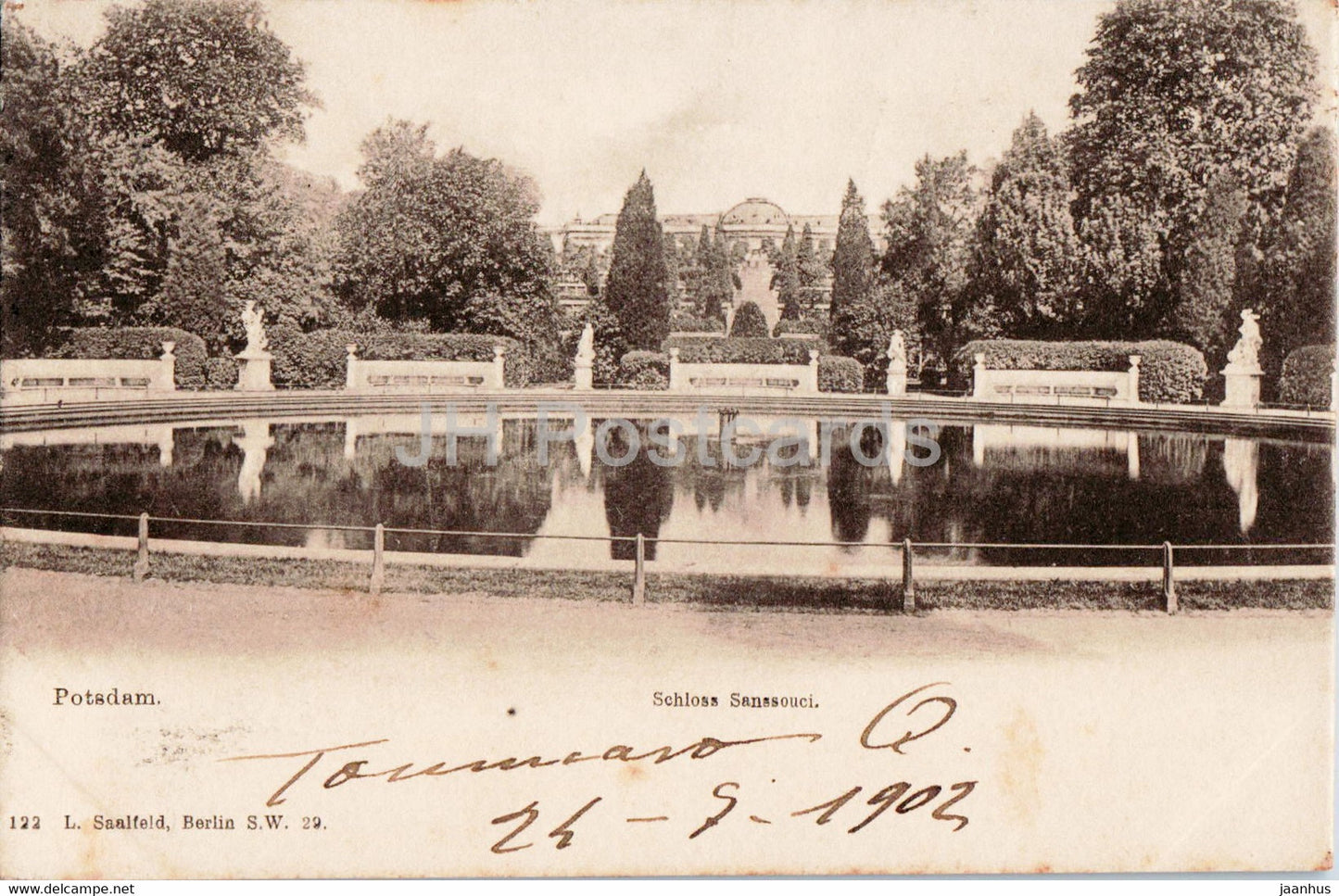 Potsdam - Schloss Sanssouci - castle - old postcard - 1902 - Germany - used - JH Postcards