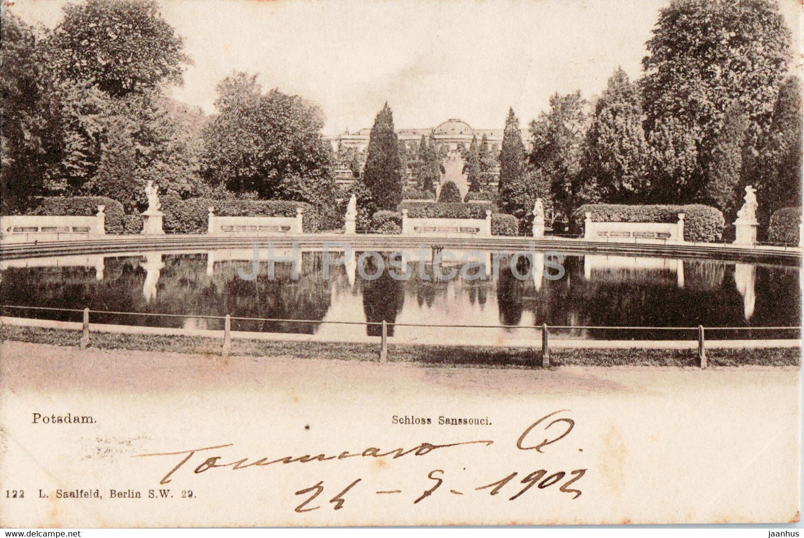 Potsdam - Schloss Sanssouci - castle - old postcard - 1902 - Germany - used - JH Postcards