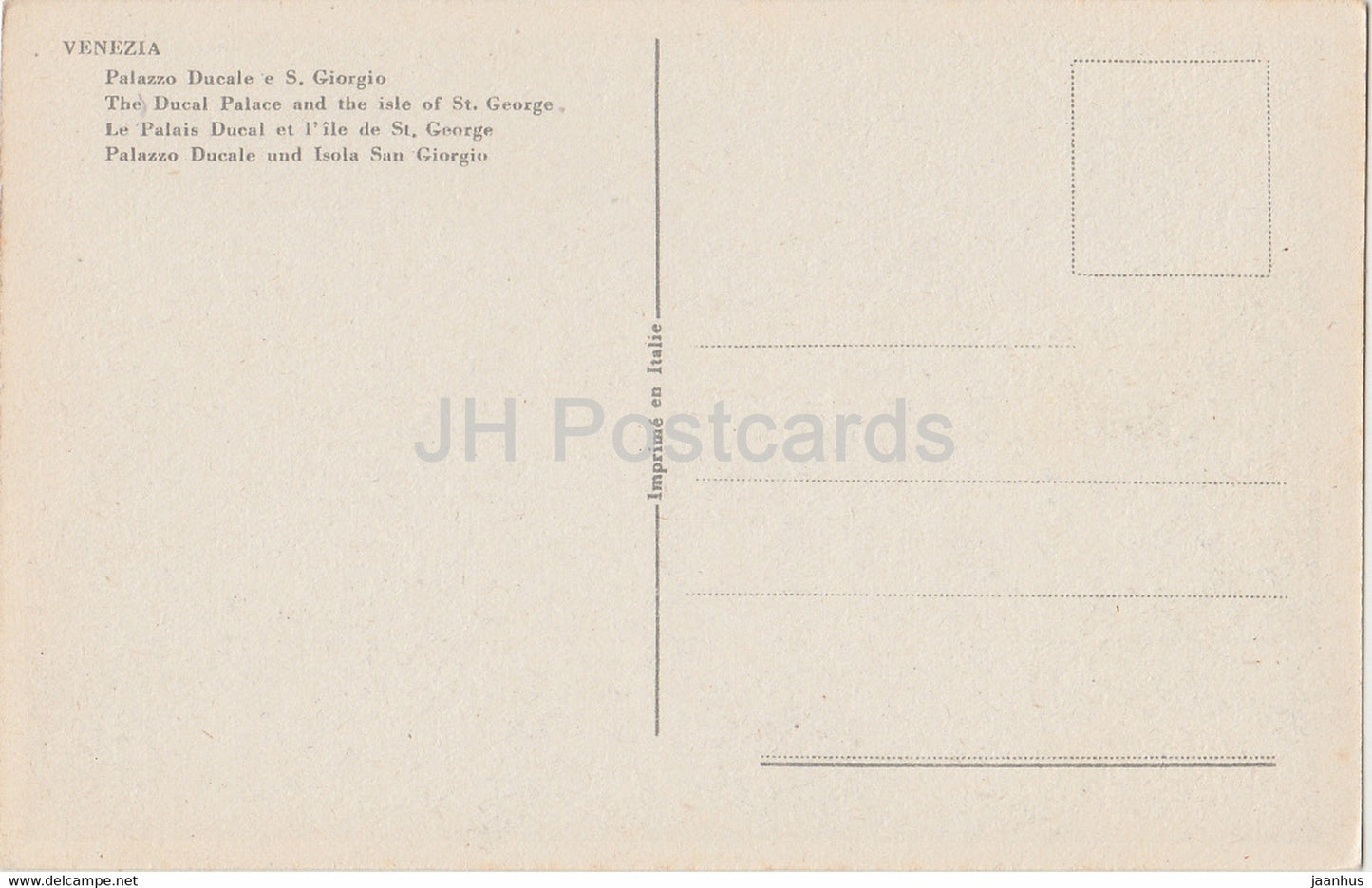 Venezia - Vendig - Venice - Palazzo Ducale e S Giorgio - The Ducal Palace - old postcard - Italy - unused
