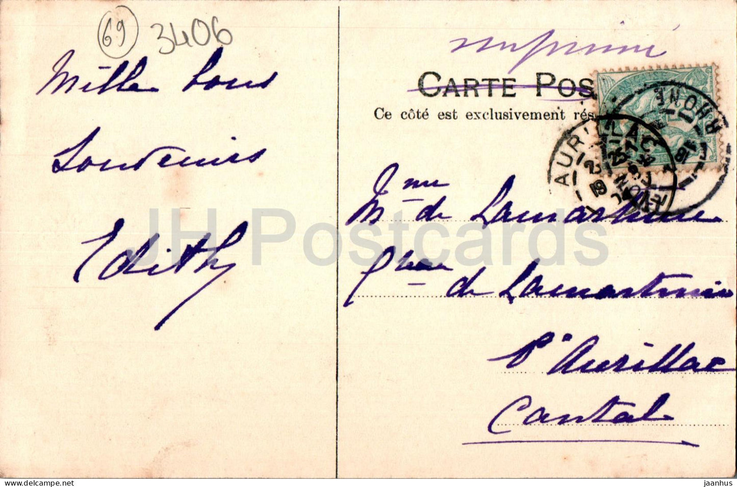 Lyon - Un coin du parc et lac de la Tête d'or - parc - lac - 116 - carte postale ancienne - 1904 - France - occasion 