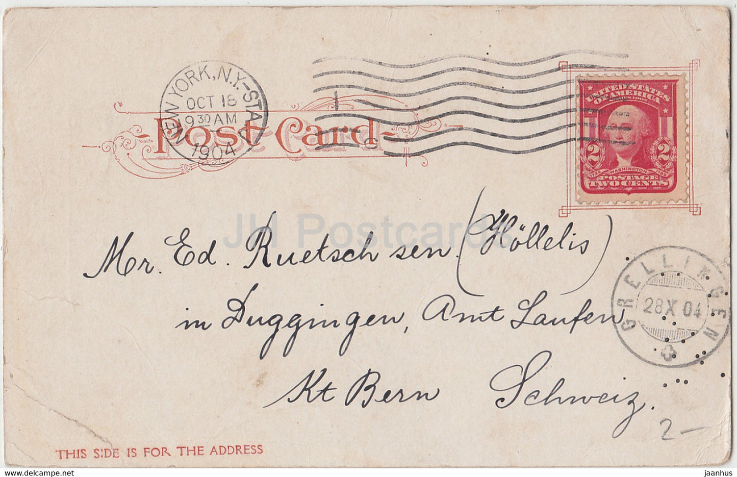 New York - Hanover Bank Building - 149 - carte postale ancienne -1904 - États-Unis - USA - utilisé