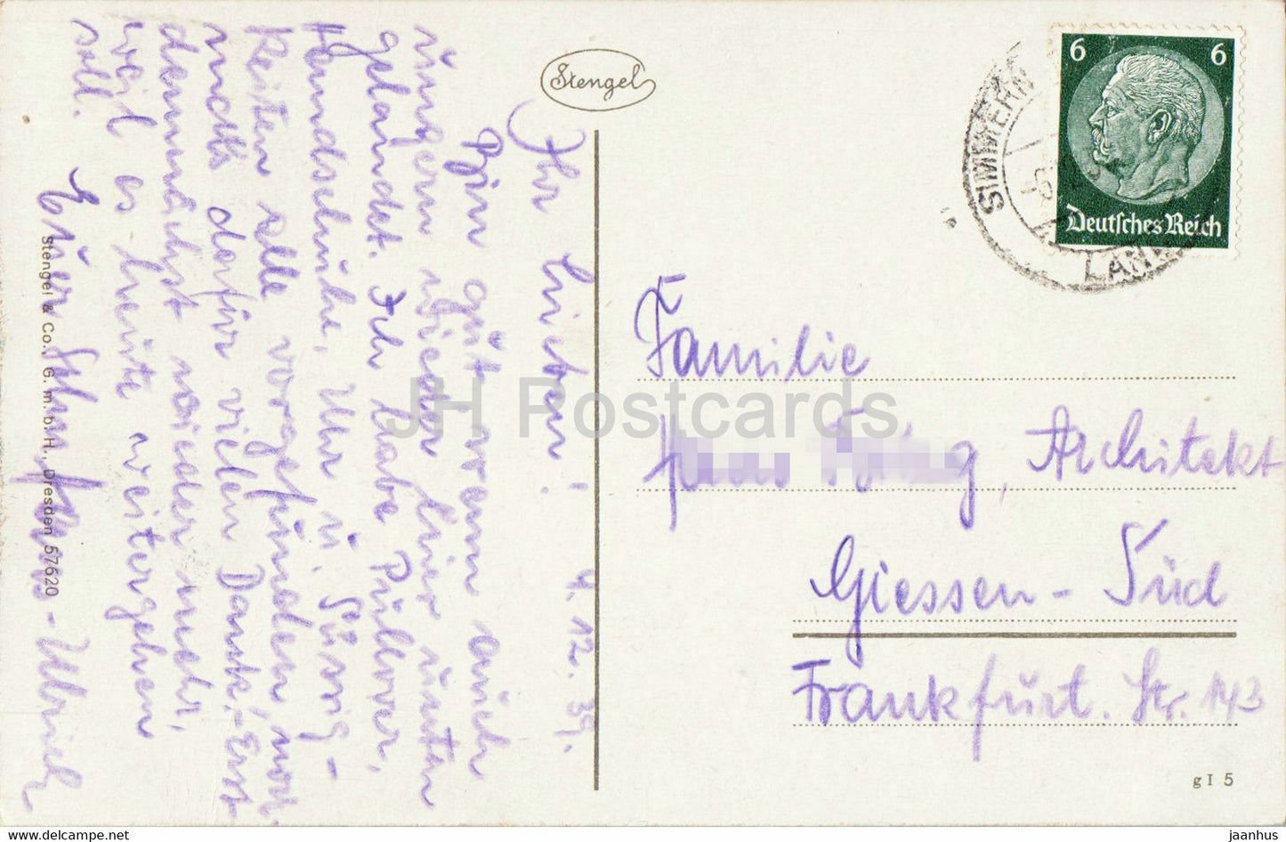 Hunsruckbahn Boppard Simmern - old postcard - 1939 - Germany - used