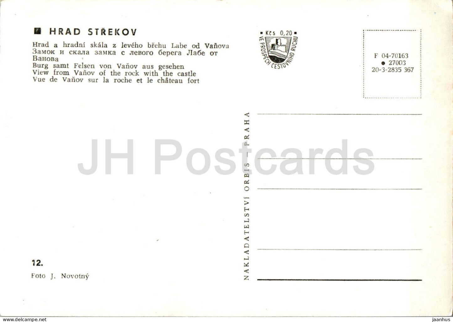 Hrad Strekov - View from Vanov of the rock with the castle - boat - 12 - Czech Repubic - Czechoslovakia - unused