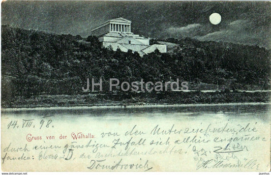 Gruss von der Walhalla - old postcard - 1898 - Germany - used - JH Postcards